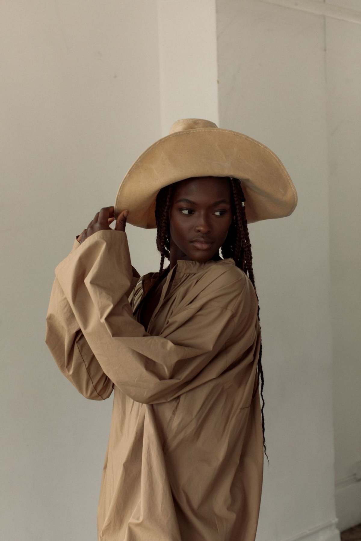 Bohème Nuage Waxed Cotton Hat - natural 