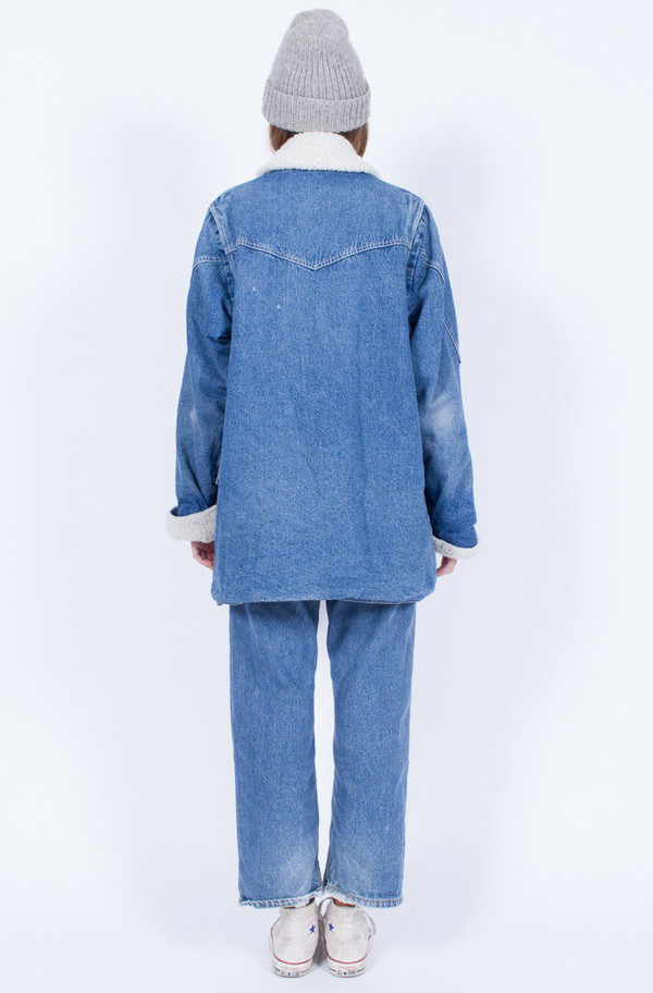 DENIM SHEARLING JACKET (MEDIUM-LARGE) DENIM SHEARLING JACKET (MEDIUM-LARGE)