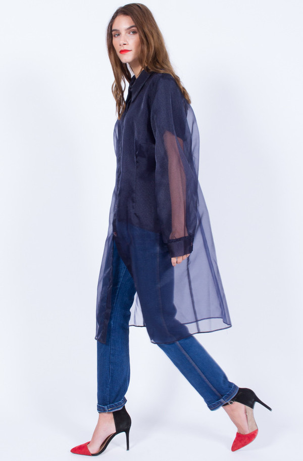 NAVY SHEER JACKET (ONE SIZE) NAVY SHEER JACKET (ONE SIZE)