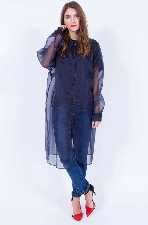NAVY SHEER JACKET (ONE SIZE) NAVY SHEER JACKET (ONE SIZE)
