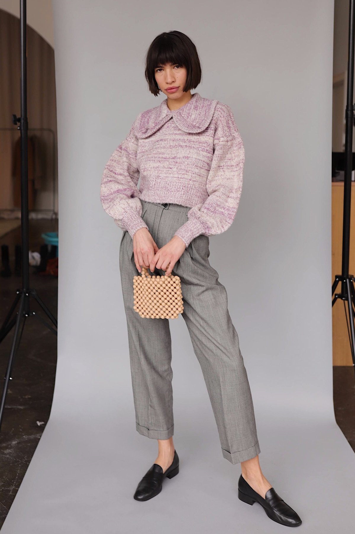 Shampoo Peter Pan Collar Knit Sweater Berry Garmentory