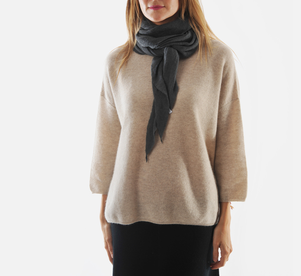Botto Giuseppe Eggplant Diamond Shaped Cashmere Scarf Botto Giuseppe Eggplant Diamond Shaped Cashmere Scarf