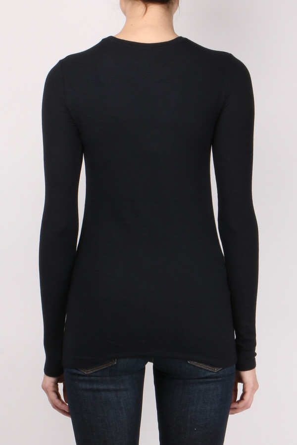 ATM Long Sleeve Rib Crew Black ATM Long Sleeve Rib Crew Black