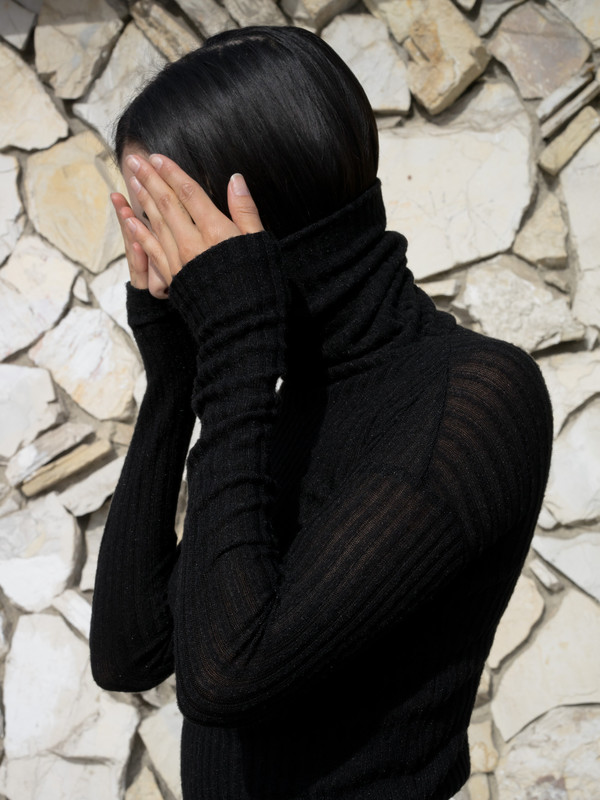 Calder Blake Claudine Brushed Variegated Turtleneck Calder Blake Claudine Brushed Variegated Turtleneck