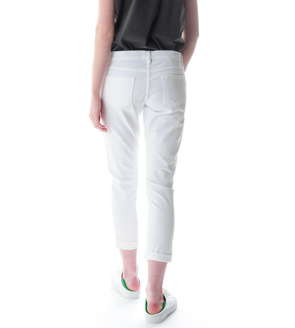 FRAME Denim Le Garcon Rip Jeans in Rip Blanc FRAME Denim Le Garcon Rip Jeans in Rip Blanc