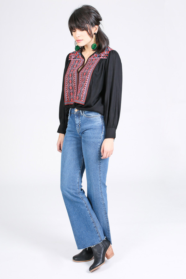 Antik Batik Khiara Blouse in Black Multi Antik Batik Khiara Blouse in Black Multi