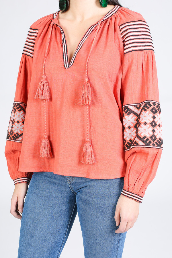 Antik Batik Modi Blouse in Rust Antik Batik Modi Blouse in Rust