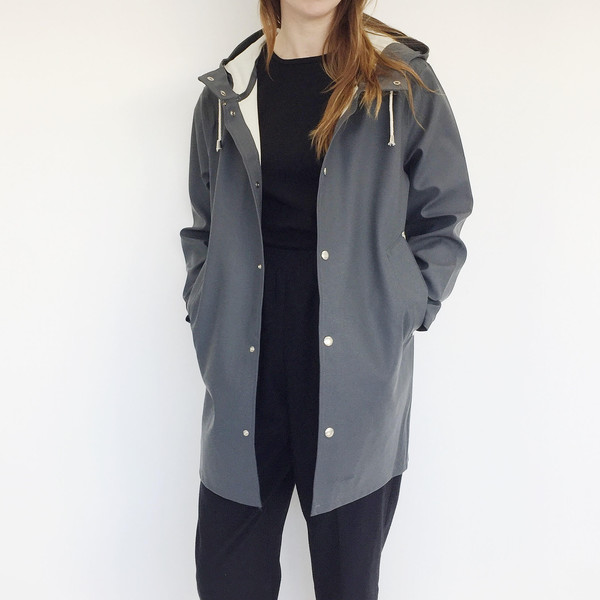 Stutterheim Stockholm Raincoat in Charcoal Stutterheim Stockholm Raincoat in Charcoal