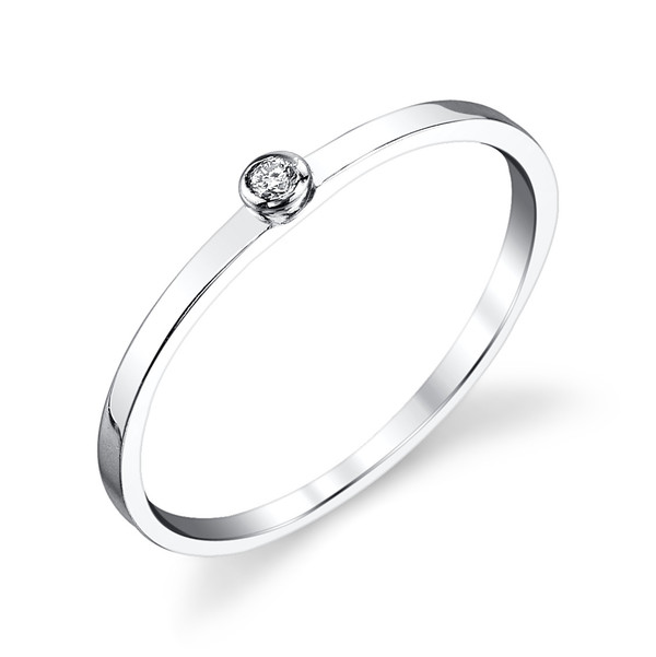Gabriela Artigas - 14k White Gold with Single Diamond Ring Gabriela Artigas - 14k White Gold with Single Diamond Ring