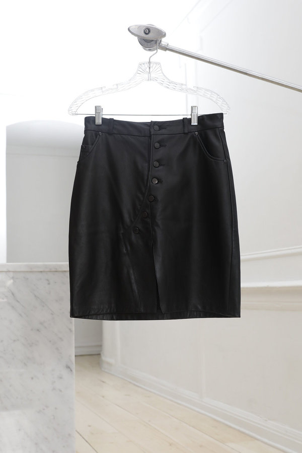 Collina Strada Mechanic Skirt Black Leather Collina Strada Mechanic Skirt Black Leather