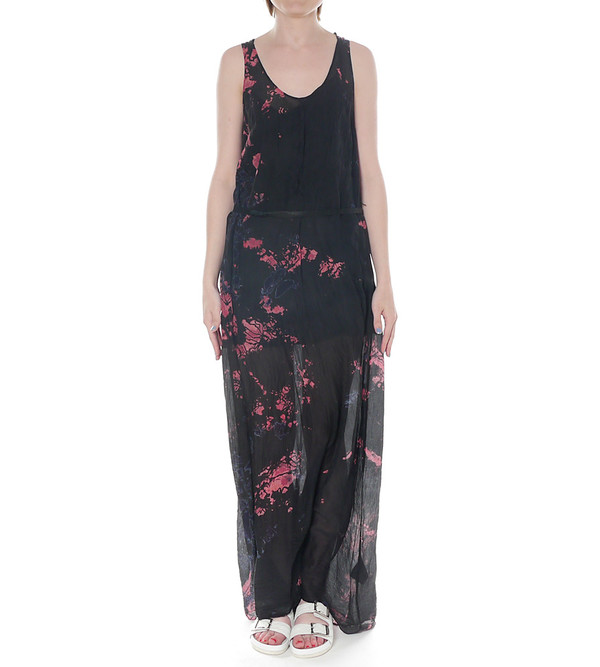 Raquel Allegra Maxi Silk Tie Dye Tank Dress with Belt Raquel Allegra Maxi Silk Tie Dye Tank Dress with Belt