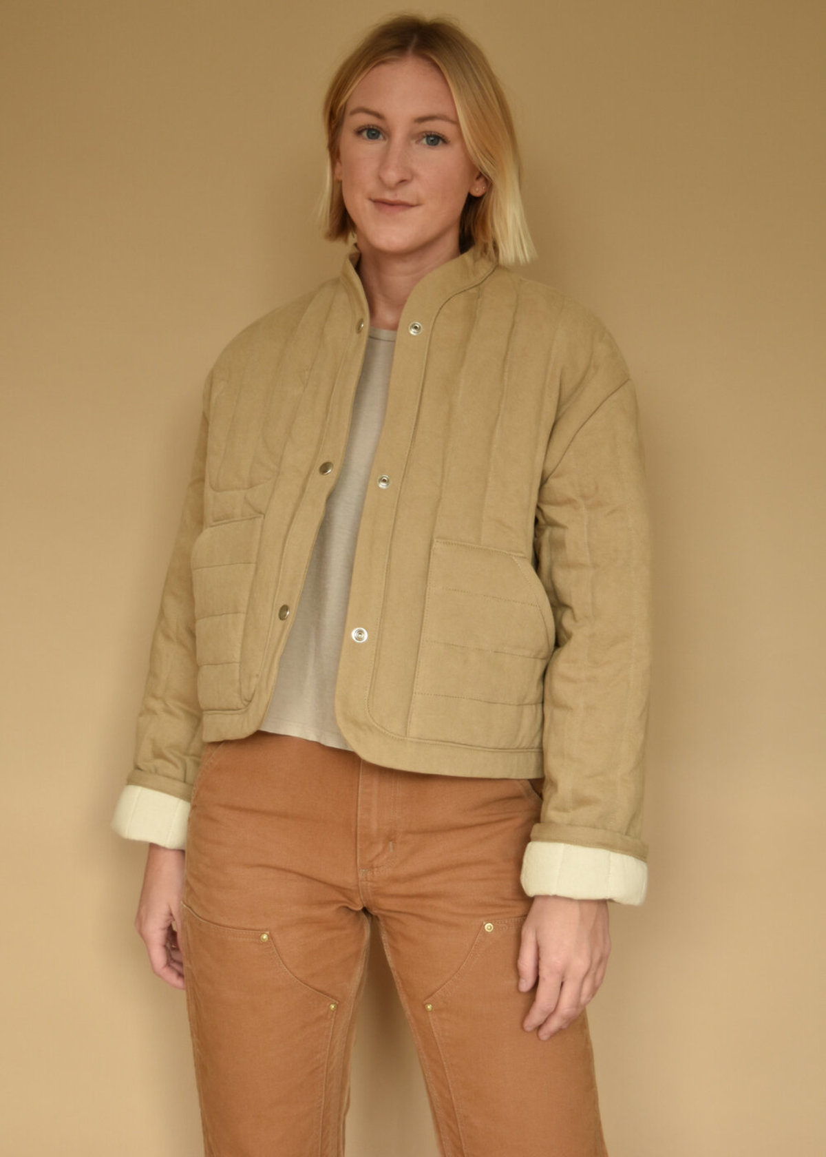 Kordal Cropped Quilted Jacket - Sand 