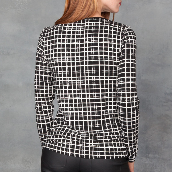 Tart Charlize Top in Long Sleeve Modal Painted Grid Print Tart Charlize Top in Long Sleeve Modal Painted Grid Print