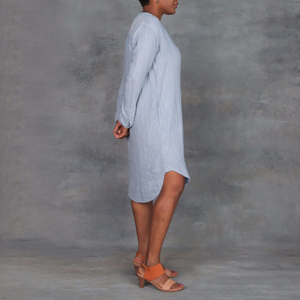 Xirena Dual Striped Gauze Sloan Dress in Mercury Xirena Dual Striped Gauze Sloan Dress in Mercury