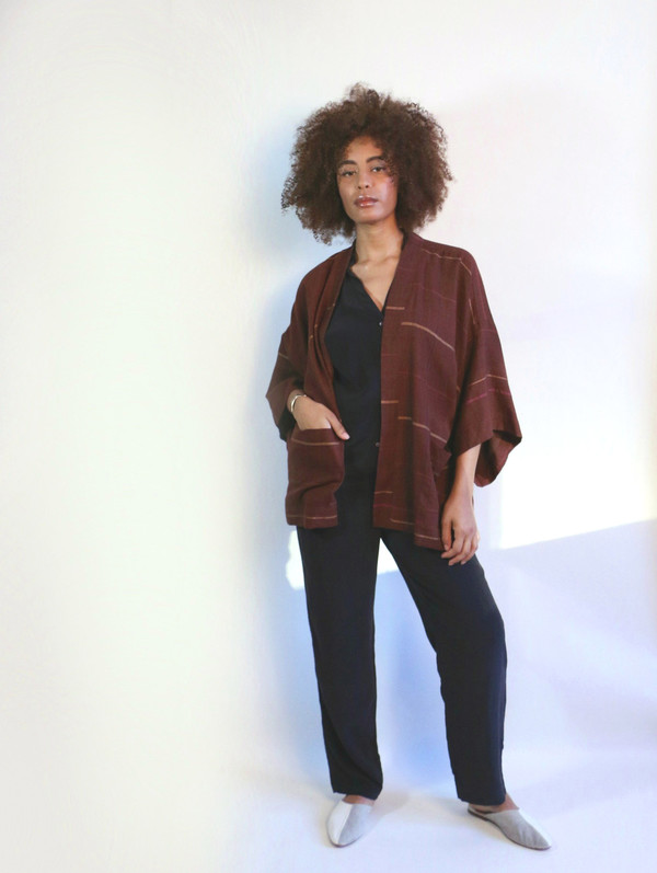 Seek Collective Sandy Kimono Jacket Malbec Weave Seek Collective Sandy Kimono Jacket Malbec Weave