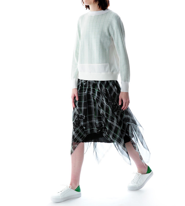 Sacai Luck Pinstriped Off-White Pullover Sacai Luck Pinstriped Off-White Pullover