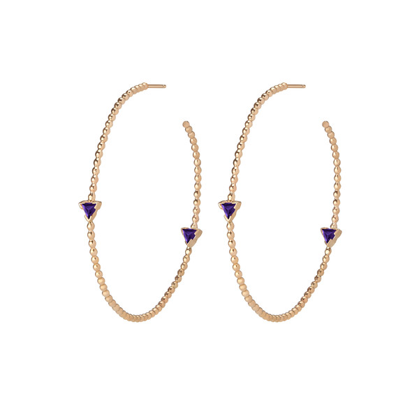 Shahla Karimi 14K Gold Birthstone Hoop Earrings Shahla Karimi 14K Gold Birthstone Hoop Earrings