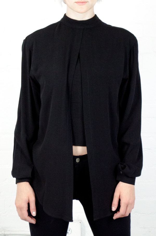 Assembly New York Assembly Black Crepe Calla Layered Top Assembly New York Assembly Black Crepe Calla Layered Top