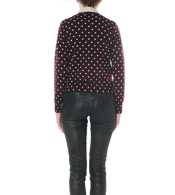 Comme Des Garcons Play Purple Polka Dot Cardigan Comme Des Garcons Play Purple Polka Dot Cardigan