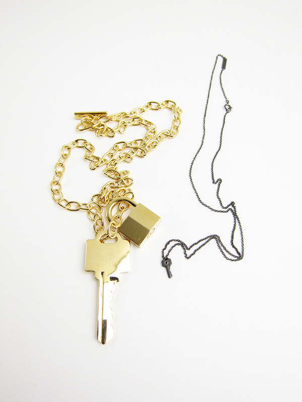Lauren Klassen Tiny Key Necklace with Diamond Lauren Klassen Tiny Key Necklace with Diamond