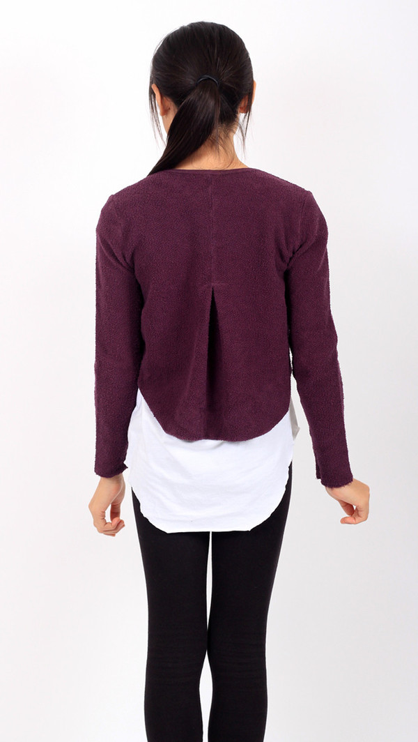Kid's Mimobee Sassy Crop Sweat - Grape Kid's Mimobee Sassy Crop Sweat - Grape