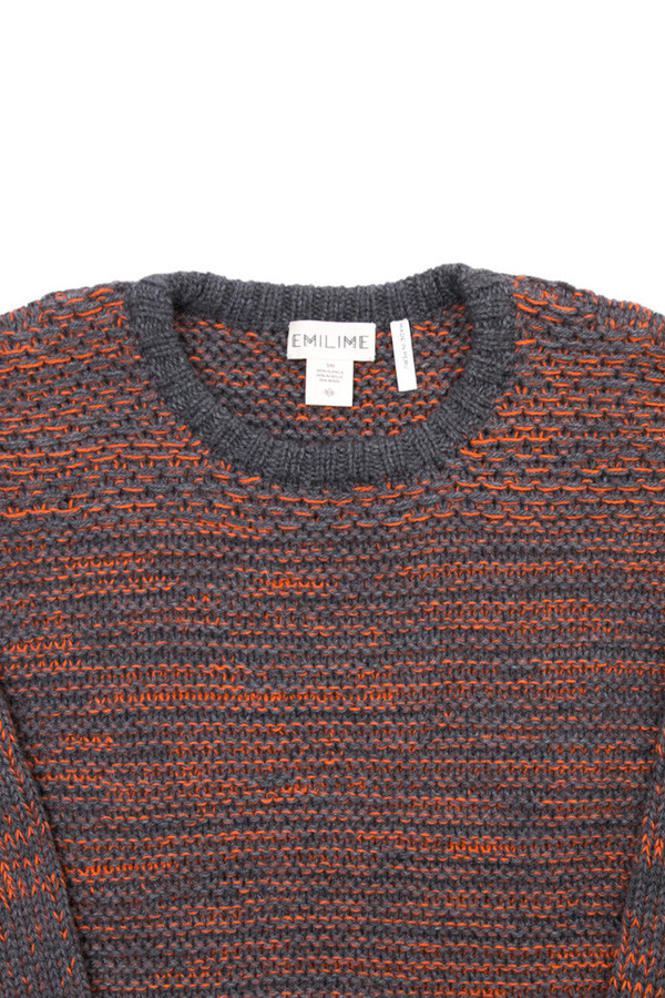 EMILIME Wall Sweater Charcoal Tangerine EMILIME Wall Sweater Charcoal Tangerine