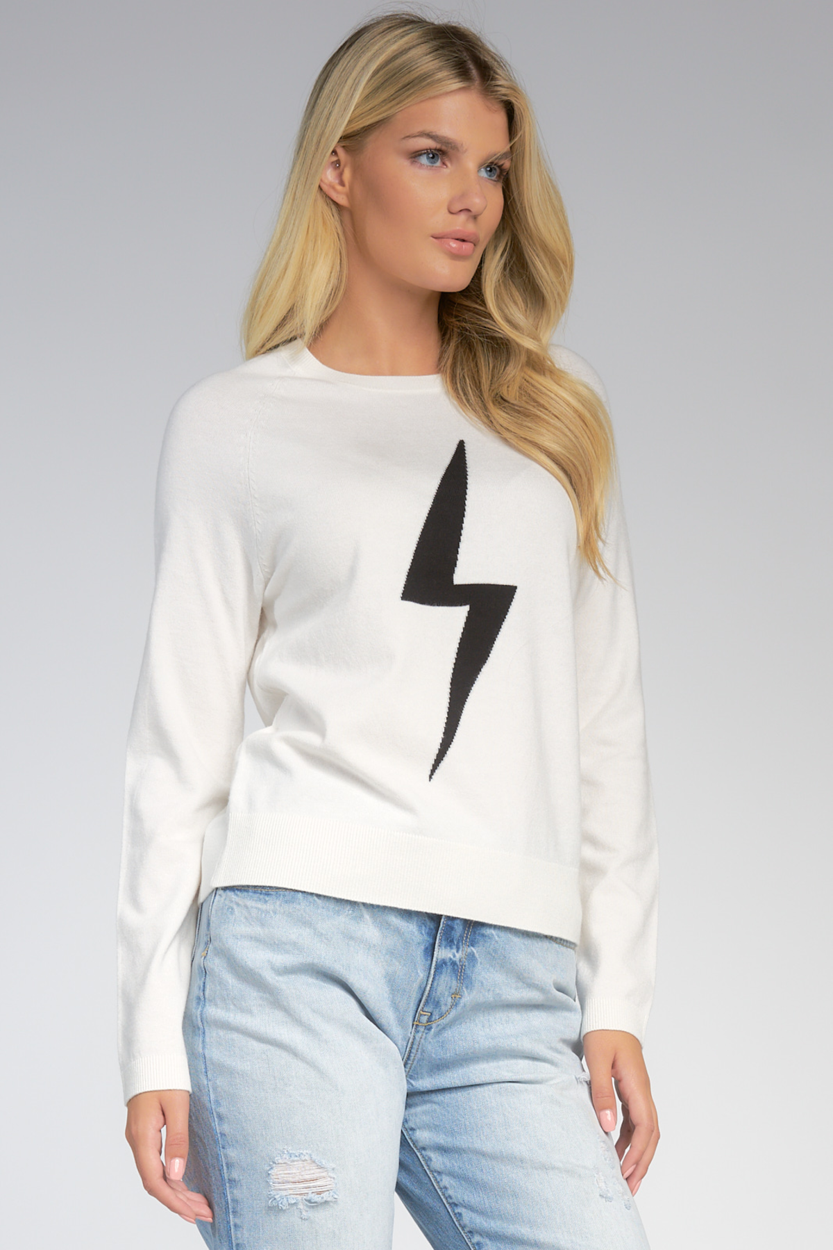 Elan Lightning Bolt Sweater Black/White Garmentory