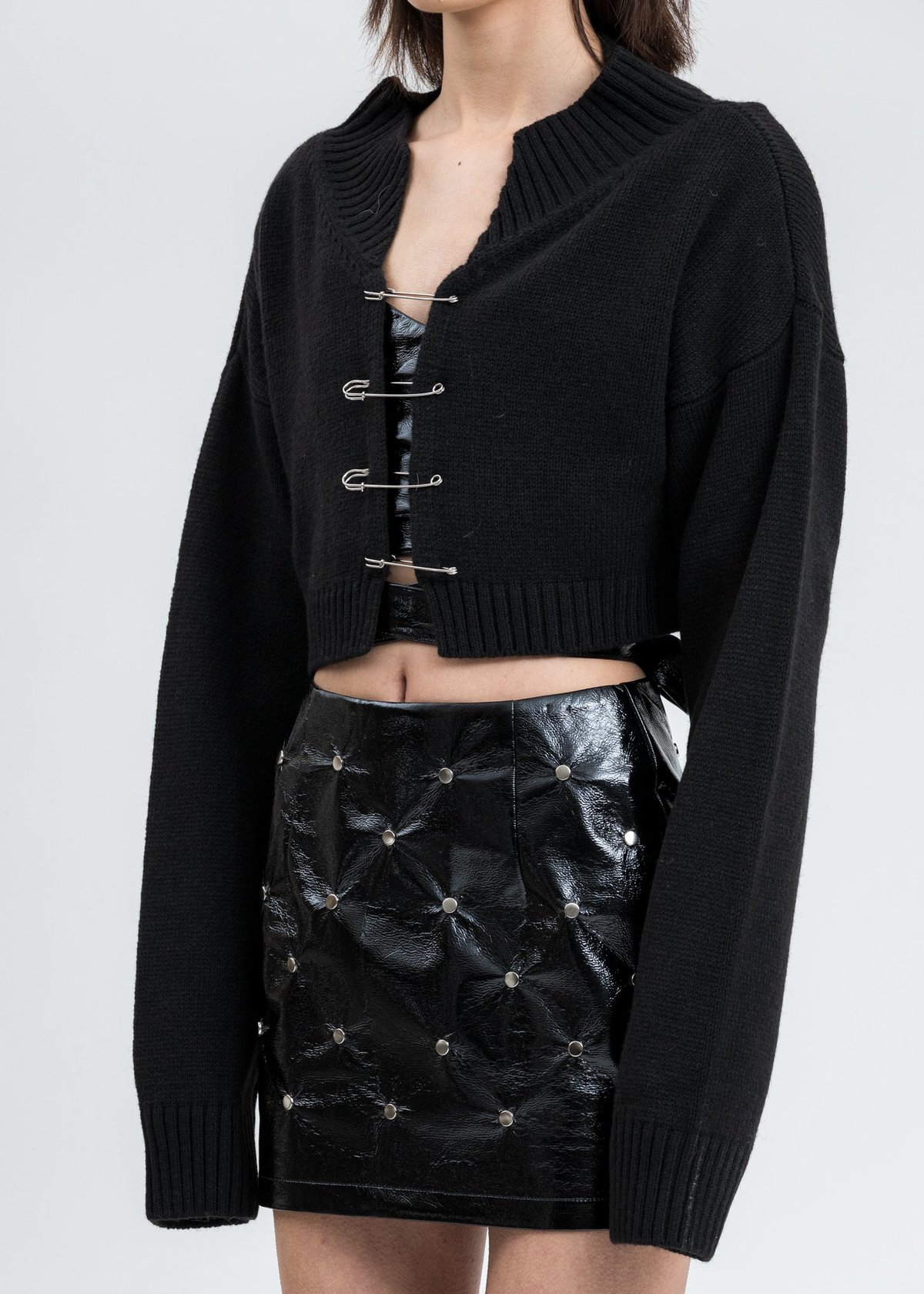 Danielle Guizio Knit Safety Pin Sweater 