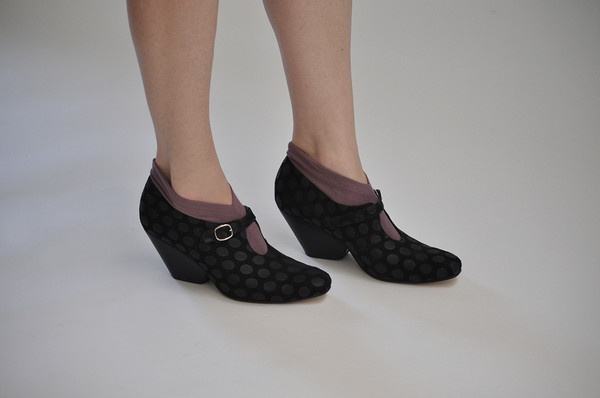 The Palatines Shoes inesco mary jane w sculpted heel - black dot suede The Palatines Shoes inesco mary jane w sculpted heel - black dot suede
