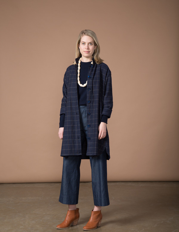 SBJ Austin Stacey Dress - Navy Japanese Woven SBJ Austin Stacey Dress - Navy Japanese Woven