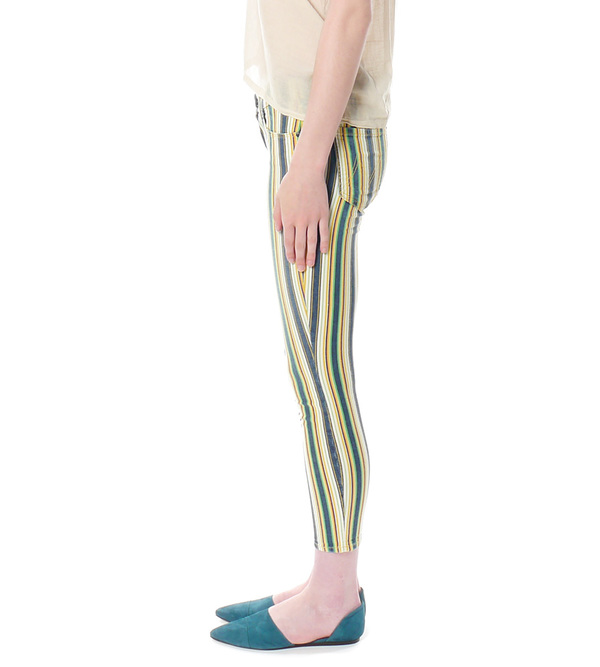 Mother Denim The Looker Crop in Green Stripe Mother Denim The Looker Crop in Green Stripe