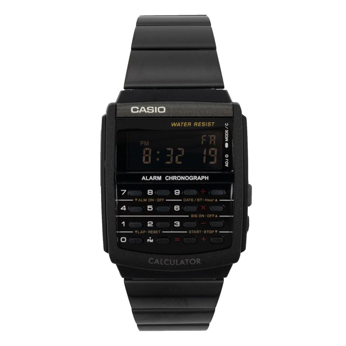 black calculator watch