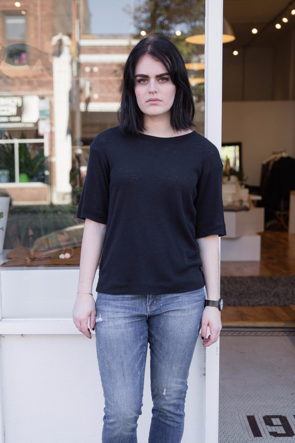 Waltz Wool T-Shirt in Midnight Waltz Wool T-Shirt in Midnight