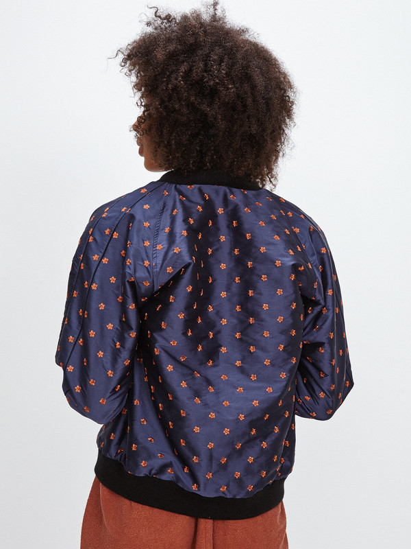 Nikki Chasin CAPTAIN REVERSIBLE BOMBER / OCHRE FLORAL JACQUARD Nikki Chasin CAPTAIN REVERSIBLE BOMBER / OCHRE FLORAL JACQUARD