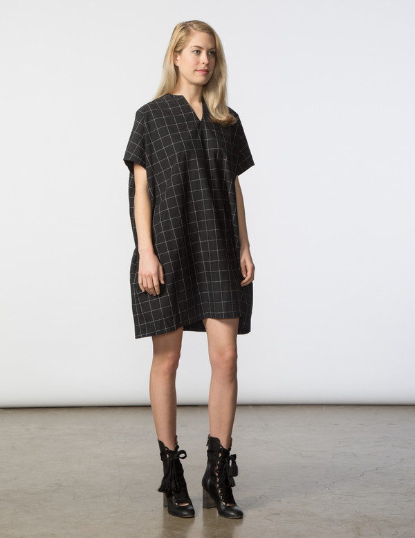 SBJ Austin Mary Dress - Navy Woven Window Pane SBJ Austin Mary Dress - Navy Woven Window Pane