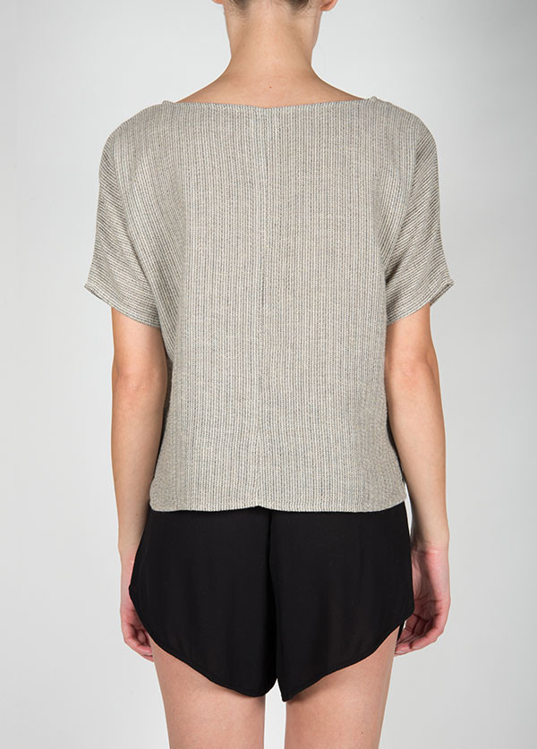 Me & Arrow - Sleeve Box Tee in Black Stripe Me & Arrow - Sleeve Box Tee in Black Stripe
