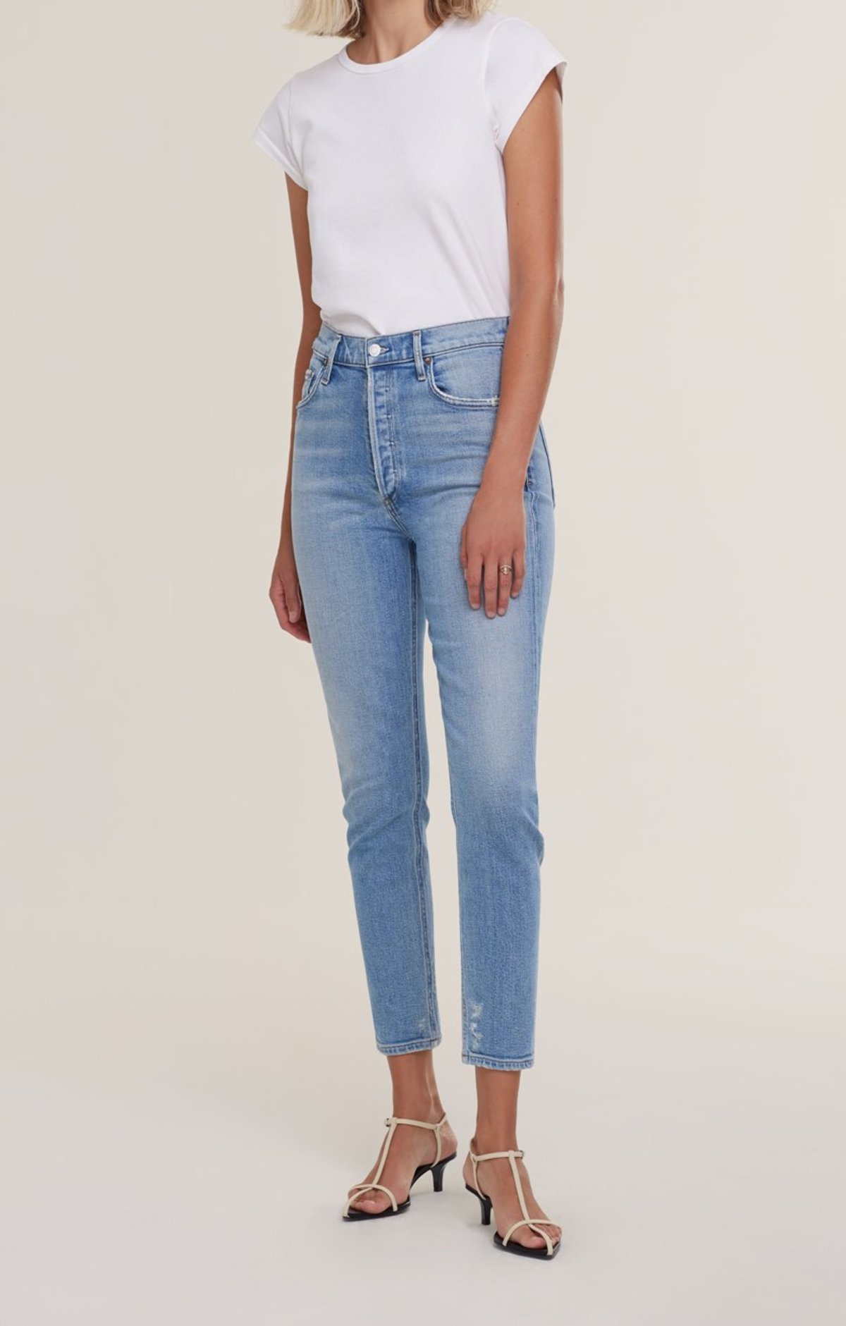 agolde nico high rise white