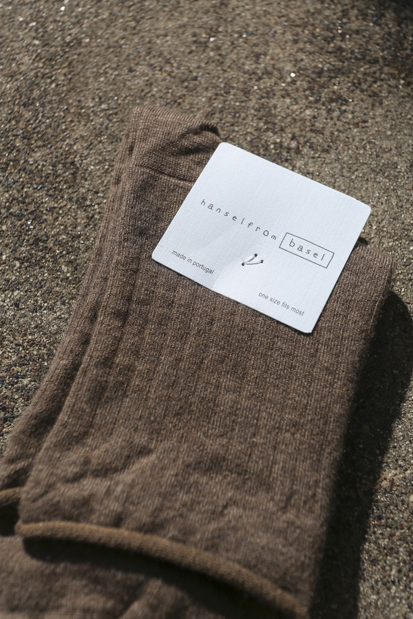 Hansel From Basel Superfine Cashmere Roll Top Short Crew Sock in Llama Hansel From Basel Superfine Cashmere Roll Top Short Crew Sock in Llama