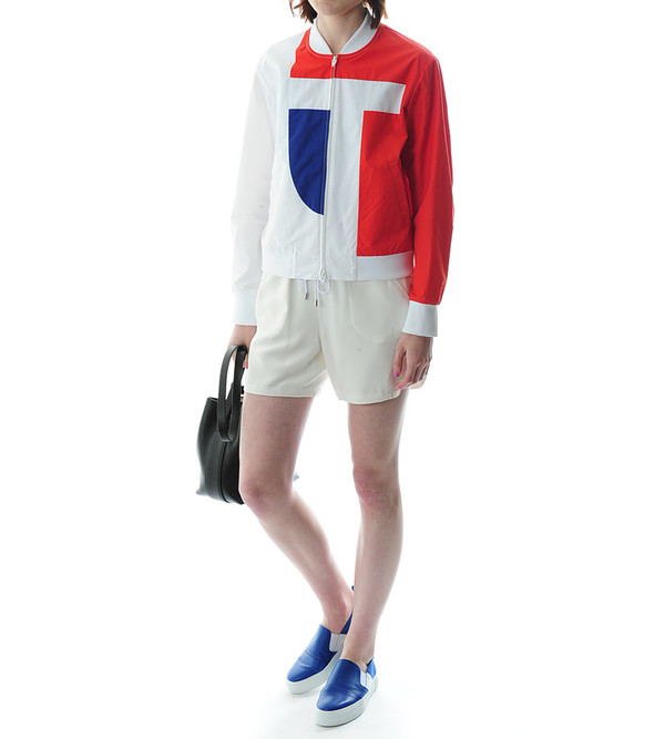 T By Alexander Wang Tech Poplin Logo Bomber Track Jacket T By Alexander Wang Tech Poplin Logo Bomber Track Jacket