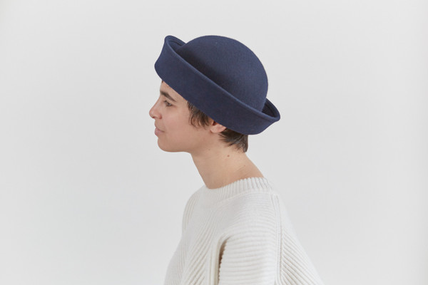 Clyde 4 Way Hat in Navy Wool Clyde 4 Way Hat in Navy Wool