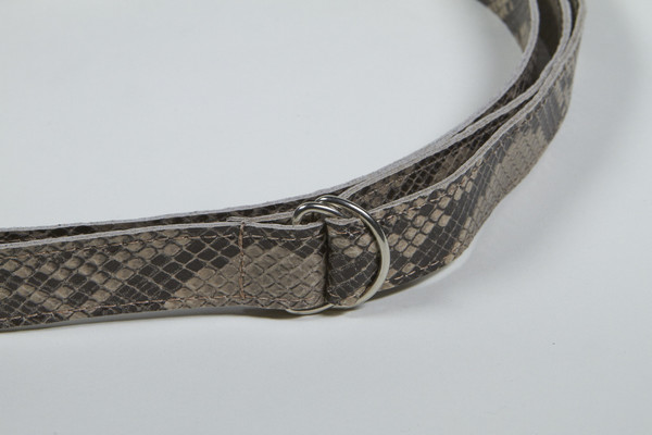 Clyde Copy of Double D Ring Belt in Python Embossed Calf Leather Clyde Copy of Double D Ring Belt in Python Embossed Calf Leather