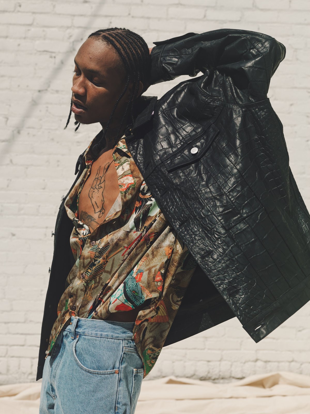 martine rose oversized leather jacket