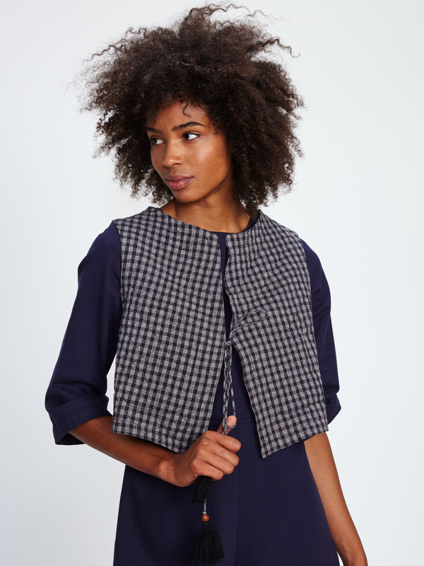 KOPAL REVERSIBLE RADHA VEST / BLACK KOPAL REVERSIBLE RADHA VEST / BLACK