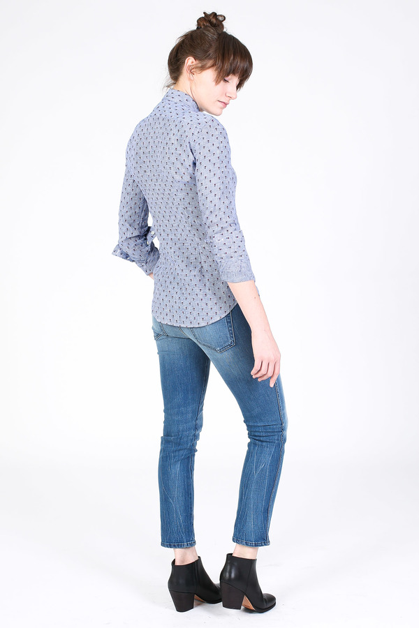 Vert & Vogue Button down shirt in blue floral Vert & Vogue Button down shirt in blue floral