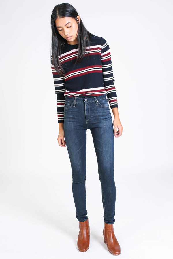 Chinti and Parker Rib Striped Sweater in navy Chinti and Parker Rib Striped Sweater in navy