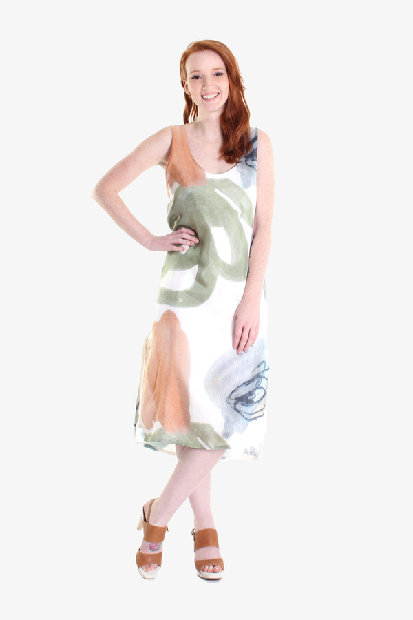 Ursa Minor Chaouen dress in finger paint print Ursa Minor Chaouen dress in finger paint print