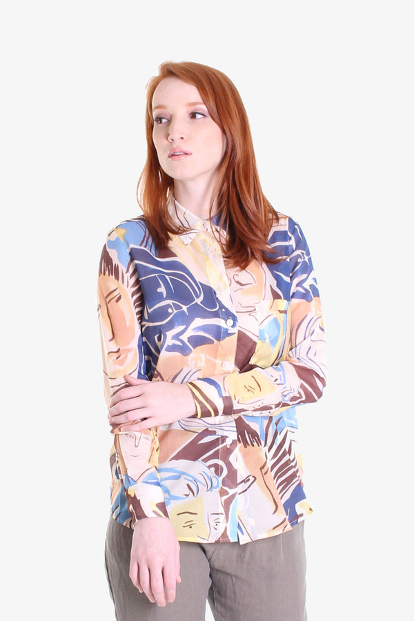 Rachel Comey Mens-y shirt in faces print Rachel Comey Mens-y shirt in faces print