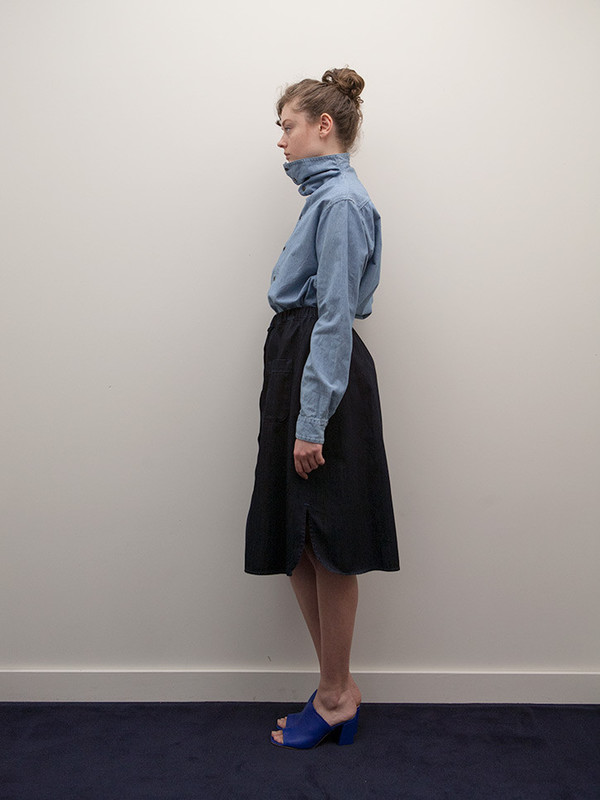 Kapital Chambray High Neck Shirt Kapital Chambray High Neck Shirt