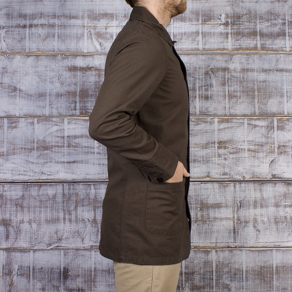 NAQP Longhorn Chore Coat - 9oz Sanded Canvas - Dark Olive NAQP Longhorn Chore Coat - 9oz Sanded Canvas - Dark Olive