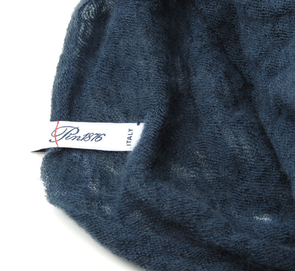 Blue Grey Cashmere Tube Scarf by Botto Giuseppe Blue Grey Cashmere Tube Scarf by Botto Giuseppe